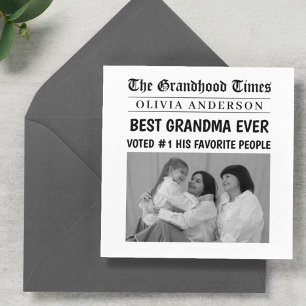 Best Grandma Ever Custom Newspaper Headline Photo