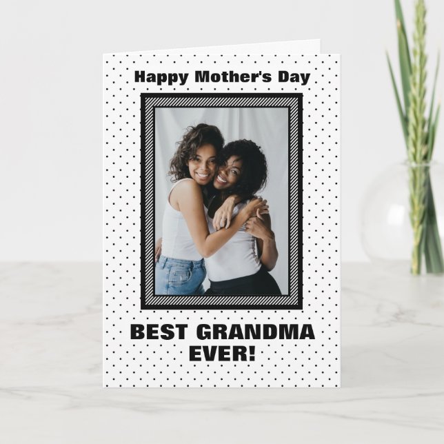 Best Grandma Ever Custom Photo Mother’s Day Card (Front)