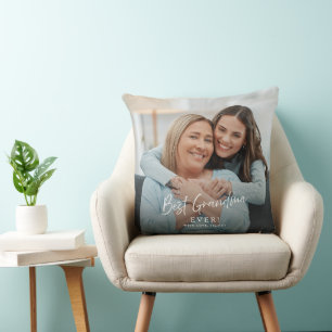 Best Grandma EVER Custom Two Photo Keepsake Cushion