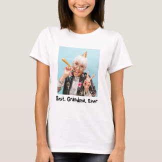 Best Grandma Ever Family Photo Custom  T-Shirt
