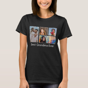 Best Grandma Ever Four 4 Photo Custom T-Shirt