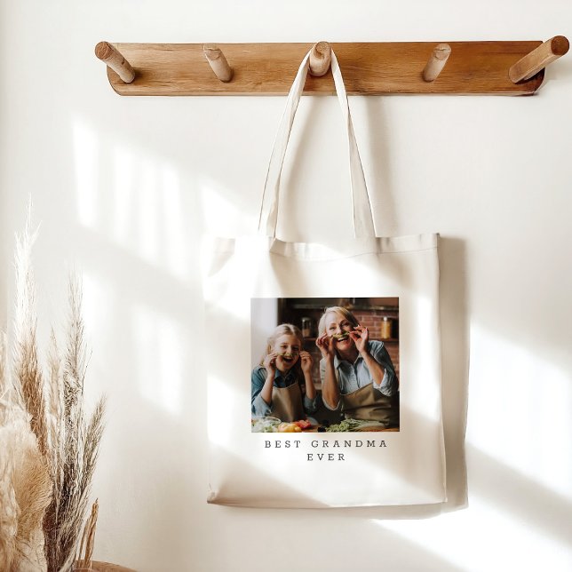 Best Grandma Ever Full Photo Personalised  Tote Bag (Creator Uploaded)