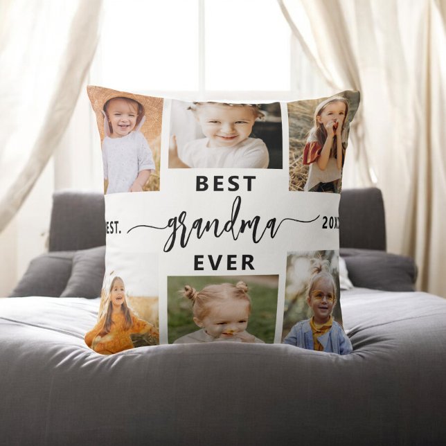 Best Grandma Ever - Grandchildren Photo Collage Cushion (Creator Uploaded)