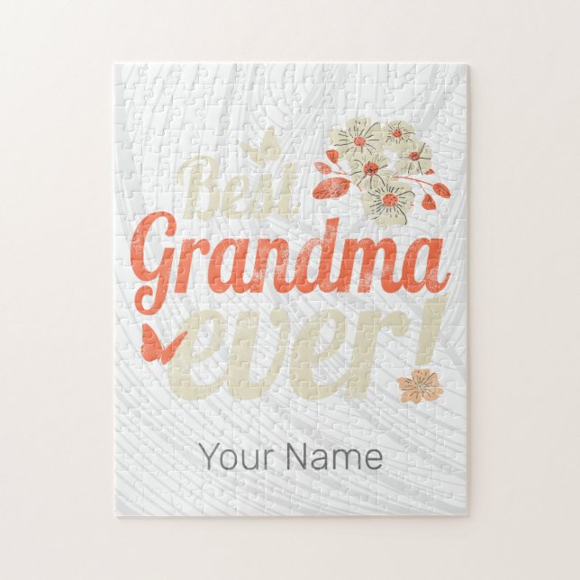 Best Grandma Ever Grandma Vintage Grandmother Jigsaw Puzzle (Vertical)