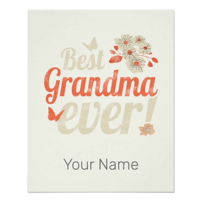 Best Grandma Ever Grandma Vintage Grandmother Poster (Front)