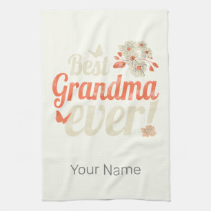 Best Grandma Ever Grandma Vintage Grandmother Tea Towel