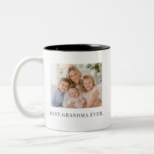 Best Grandma Ever Grandparent Gift Photo Two-Tone Coffee Mug