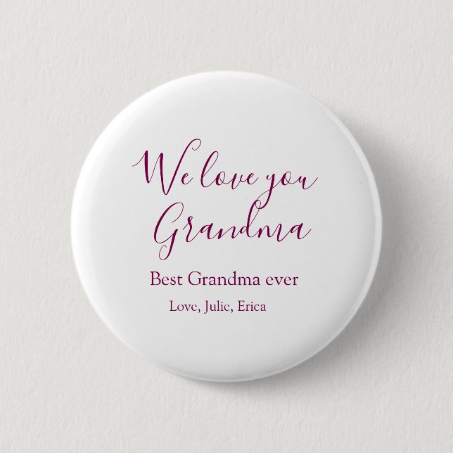 best grandma ever grandparents photo gifts classic 6 cm round badge (Front)