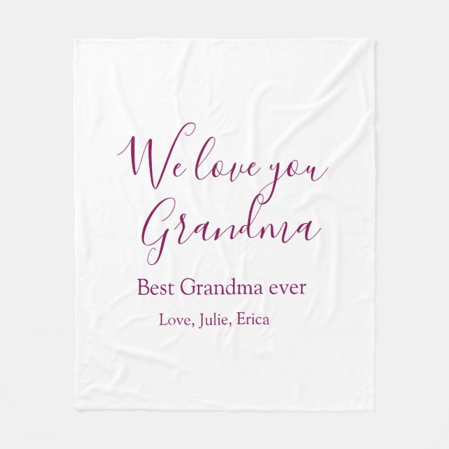 best grandma ever grandparents photo gifts classic fleece blanket (Front)