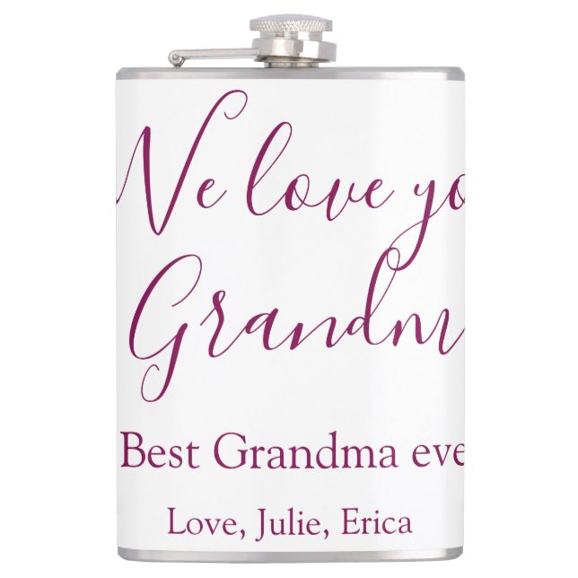 best grandma ever grandparents photo gifts classic hip flask (Front)