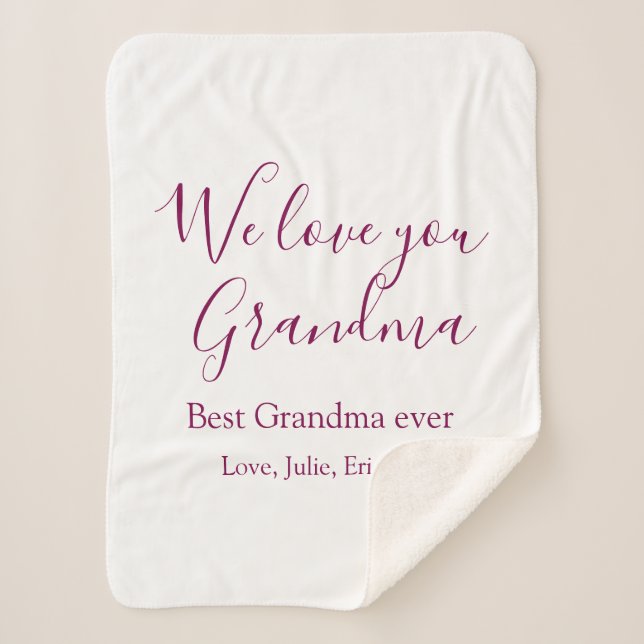 best grandma ever grandparents photo gifts classic sherpa blanket (Front)