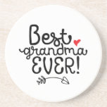 Best Grandma Ever Granny Grandmother Coaster<br><div class="desc">Best Grandma Ever. Funny and humourous design for the best grandmother in the world. This cool and fun merchandise is great for the special woman called gram, granny, nonna or nana. Perfect for Grandma's Day. Great Christmas gift and birthday present for the coolest grandmother in the world. Background colour can...</div>