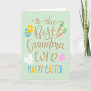 Best Grandma Ever Happy Easter Typography Card