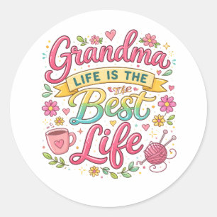 Best Grandma Ever   Happy Grandparents Day Cute Classic Round Sticker