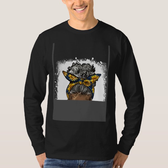 Best Grandma Ever Happy Women's Day Messy Bun Sunf T-Shirt (Front)