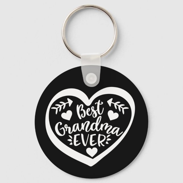 Best Grandma Ever Heart Gift Key Ring (Front)