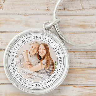 Best Grandma Ever Modern Classic Photo Key Ring
