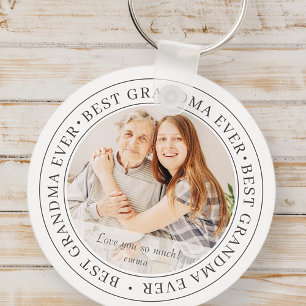 Best Grandma Ever Modern Classic Photo Key Ring