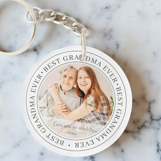 Best Grandma Ever Modern Classic Photo Key Ring (Creator Uploaded)