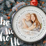 Best Grandma Ever Modern Classic Photo Metal Tree Decoration<br><div class="desc">This simple and classic design is composed of serif typography and add a custom photo. "Best Grandma Ever" circles the photo of your grandma,  gramma,  grandmother,  granny,  mee-maw,  lola etc</div>