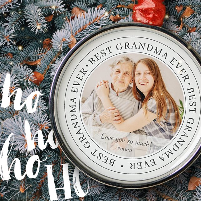 Best Grandma Ever Modern Classic Photo Metal Tree Decoration (Creator Uploaded)