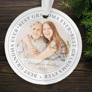 Best Grandma Ever Modern Classic Photo Ornament