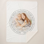 Best Grandma Ever Modern Classic Photo Sherpa Blanket<br><div class="desc">This simple and classic design is composed of serif typography and add a custom photo. "Best Grandma Ever" circles the photo of your grandma,  gramma,  grandmother,  granny,  mee-maw,  lola etc</div>