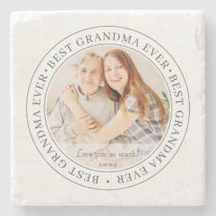 Best Grandma Ever Modern Classic Photo Stone Coaster