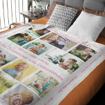Best Grandma Ever Modern Custom 12 Photo Collage Fleece Blanket<br><div class="desc">The perfect gift for the "Best Grandma Ever" or however you refer to your amazing grandparent. An elegant and modern fleece blanket featuring a photo collage of 12 of her favourite pictures! A truly stylish and unique gift that is perfect for Mother's Day, grandmas birthday, grandparents day, or just to...</div>