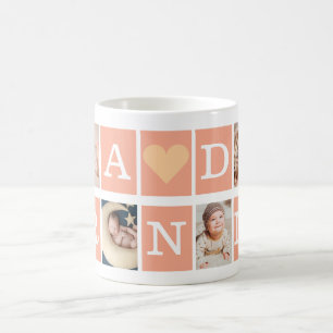 Best grandma Ever Modern Script 4 Photo Collage Coffee Mug