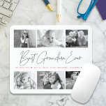 Best Grandma Ever Modern Script 6 Photo Collage Mouse Pad<br><div class="desc">“Best Grandma Ever.” She’s loving every minute with her grandkids. A stylish, simple visual of soft grey handwritten script and soft pink sans serif typography overlay a white background. Add six, cherished photos of your choice and customise the name(s)/message, for the perfect modern, stylish, personalised photo mousepad she’ll always treasure....</div>
