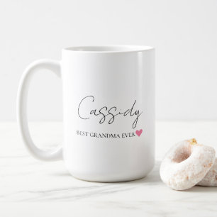 Best Grandma Ever Monogram Custom Coffee Mug