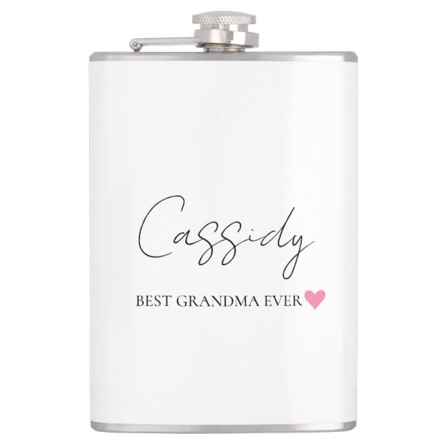 Best Grandma Ever Monogram | Personalised Flask (Front)
