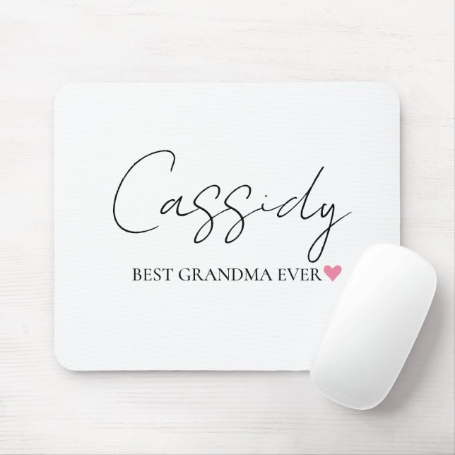 Best Grandma Ever Monogram | Personalised Mousepad (With Mouse)
