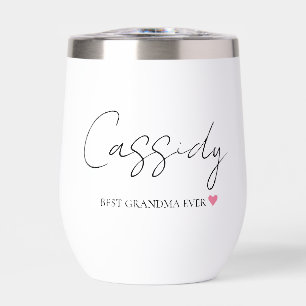 Best Grandma Ever Monogram Thermal Wine Tumbler