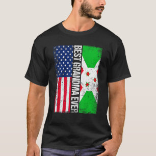 Best Grandma Ever Mother's Day Burundi Us Flag T-Shirt