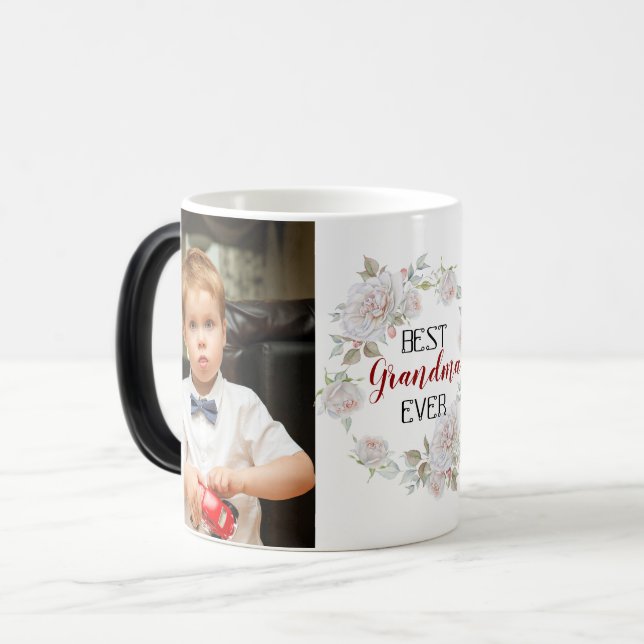Best Grandma Ever Mother's Day Photo Collage Magic Mug (Front Left)
