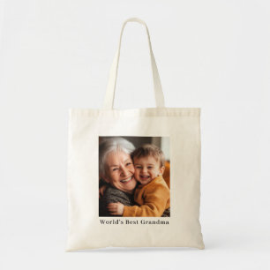 Best Grandma Ever Personalised Full Photo Design Tote Bag