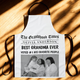 Best Grandma Ever Personalised Newspaper Headline  Apron