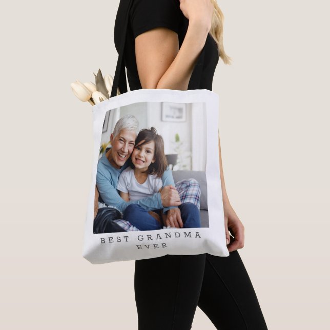 Best Grandma Ever Personalised Tote Bag (Close Up)