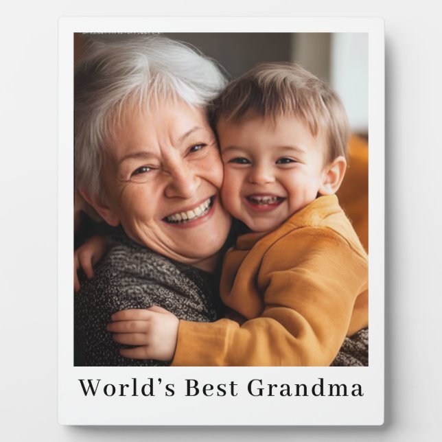 Best Grandma Ever Personalized Full Photo Plaque (Front)