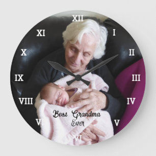 Best Grandma Ever Photo Collage Create Your Own  Large Clock