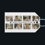 Best Grandma Ever Photo Collage – Gift with Hearts Tags<br><div class="desc">Add a heartfelt finishing touch to any present with this personalized photo collage gift tag. Featuring your custom photos arranged in a loving collage and the message “Best Grandma Ever” centered with two heart accents, this tag instantly turns any gift into a keepsake. Perfect for gifts for Grandma, Nana, or...</div>