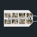 Best Grandma Ever Photo Collage – Gift with Hearts Tags<br><div class="desc">Add a heartfelt finishing touch to any present with this personalized photo collage gift tag. Featuring your custom photos arranged in a loving collage and the message “Best Grandma Ever” centered with two heart accents, this tag instantly turns any gift into a keepsake. Perfect for gifts for Grandma, Nana, or...</div>
