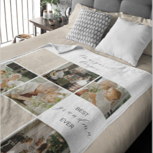 Best Grandma Ever Photo Collage Mocha Sherpa Blanket