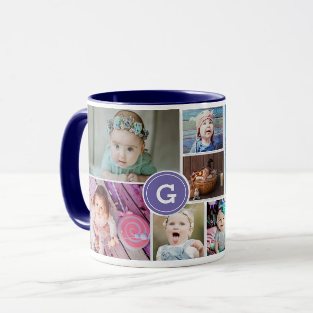 Best Grandma Ever Photo Collage Monogram Mug (Front Left)