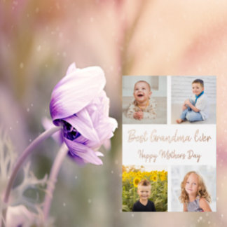 Best Grandma Ever Photo Collage Mother's Day Card