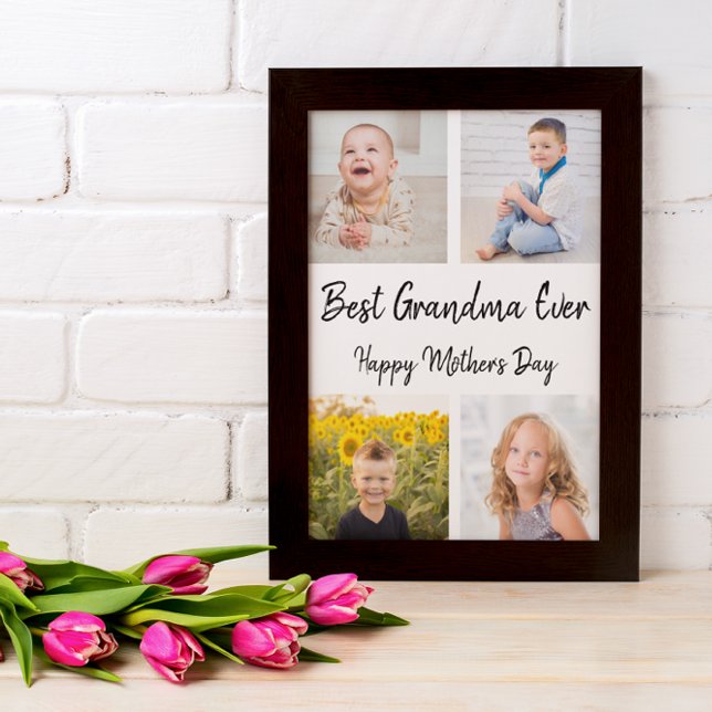 Best Grandma Ever Photo Collage Mother's Day Card (Creator Uploaded)