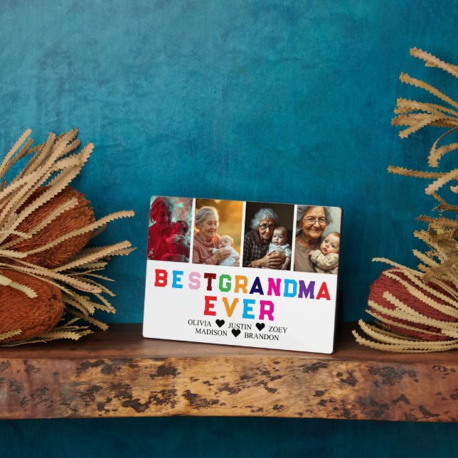 Best Grandma Ever Photo Collage Plaque (Side)