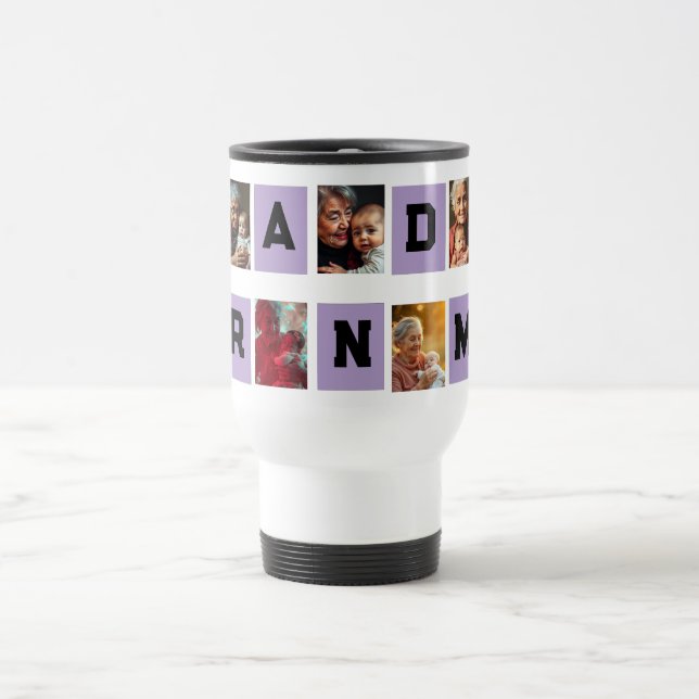 Best Grandma Ever Photo Collage Travel Mug (Center)